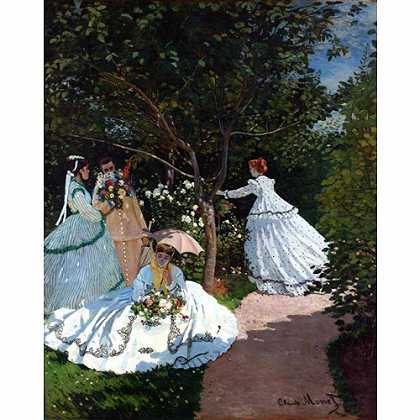 《花园中的女人》莫奈1866年创作绘画赏析