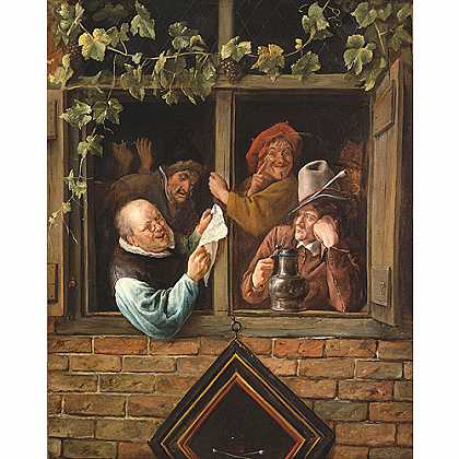 《窗口的争论》史坦1660年创作绘画赏析