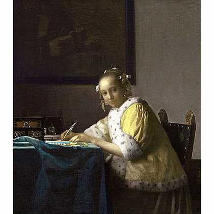 《淑女书写》威梅尔1665年创作绘画赏析