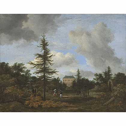 《公园的乡间别墅》雷斯达尔1675年创作绘画赏析
