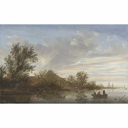 《河流景观》雷斯达尔1644年创作绘画赏析