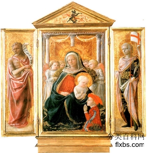 《谦恭的圣母与天使和捐赠者》宗教油画赏析