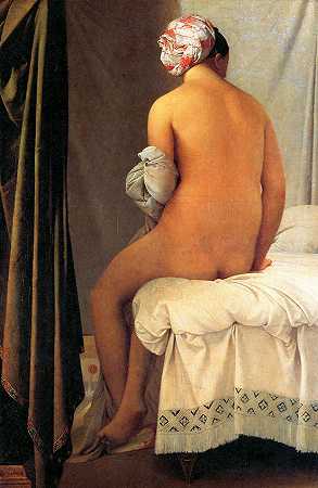 《瓦尔松平的沐浴者》肖像油画赏析