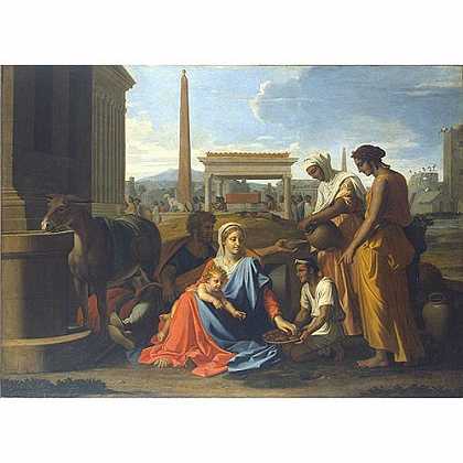 《在埃及的圣家庭》普桑1655年创作绘画赏析