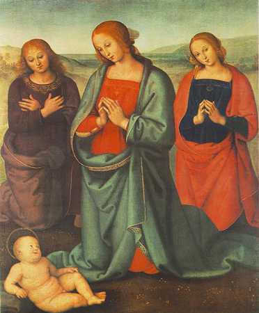 《圣母子与圣徒》宗教油画赏析