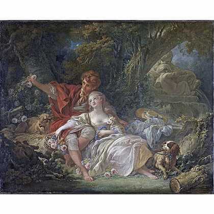 《牧羊人和牧羊女》弗朗索瓦·布歇1760年创作绘画赏析