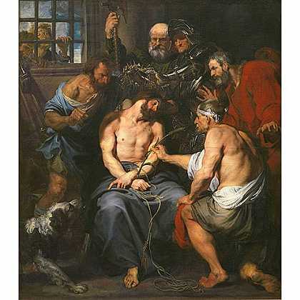 《加戴荆冠》戴克1618年创作绘画赏析