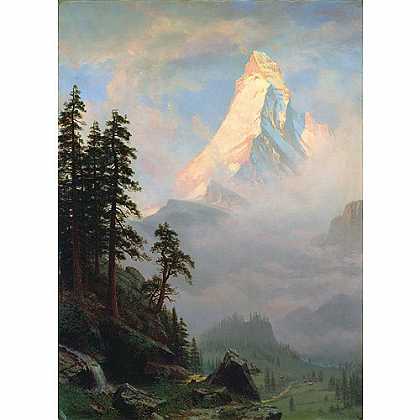 《马特洪峰的日出》比斯塔特1875年创作绘画赏析