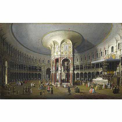 《伦敦拉尼拉中央大厅内部》卡纳莱托1754年创作绘画赏析
