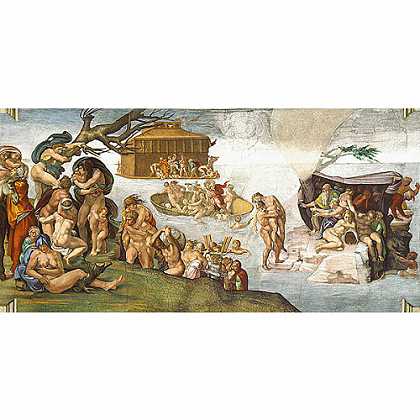 《大洪水》米开朗基罗1508年创作绘画赏析