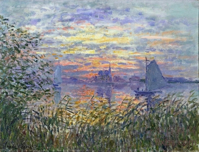 《塞纳河上的日落》风景油画赏析