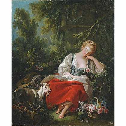 《梦中的牧羊女》弗朗索瓦·布歇1763年创作绘画赏析