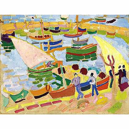 《港口的帆船和小船》杜菲1907年创作绘画赏析
