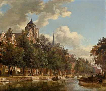 扬·范德·海登（Jan van der Heyden）-查看荷兰运河油画