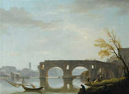 克劳德·约瑟夫·韦内特（ Claude-Joseph Vernet，法国画家）-(罗马罗托桥景观)