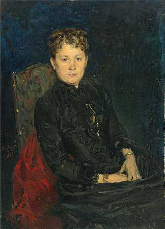 弗拉基米尔·叶戈罗维奇·马科夫斯基（Vladimir Egorovich Makovsky，俄罗斯画家）作品-(一个女人的肖像（1886 年）)