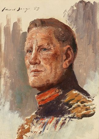 爱德华·希戈，RWS，RBA 陆军元帅克劳德·奥金莱克爵士的肖像