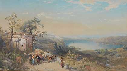 托马斯·迈尔斯·理查德森Jnr.，R.W.S。 “内米湖，那不勒斯王国”
