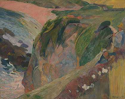 法国画家保罗·高更（Paul Gauguin）的(悬崖上的鞭毛播放器)
