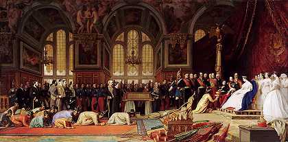 让·莱昂·杰罗姆（ Jean-LéonGérôme）-拿破仑三世和欧仁妮皇后接待大使