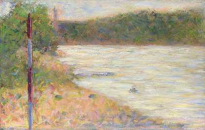 乔治·修拉（Georges Seurat）–河岸（阿涅涅尔的塞纳河）