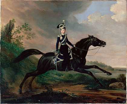 德国画家弗朗兹·克鲁格（Franz Krueger）-大公亚历山大·尼古拉耶维奇（1832）的骑马肖像
