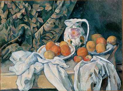 保罗·塞尚（Paul Cézanne）-窗帘静物（1899）
