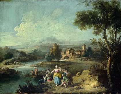 意大利画家朱塞佩·德·尼蒂斯（Giuseppe De Nittis）-风景与鱼类捕鱼人物