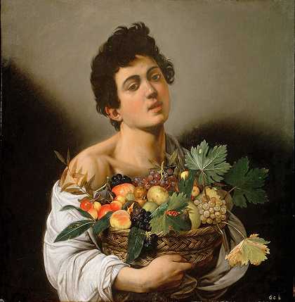 米开朗基罗·梅里西（Michelangelo Buonarroti）-水果篮的男孩