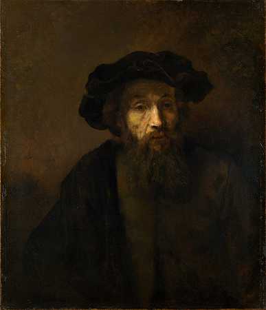 伦勃朗（Rembrandt）–戴帽的大胡子男人
