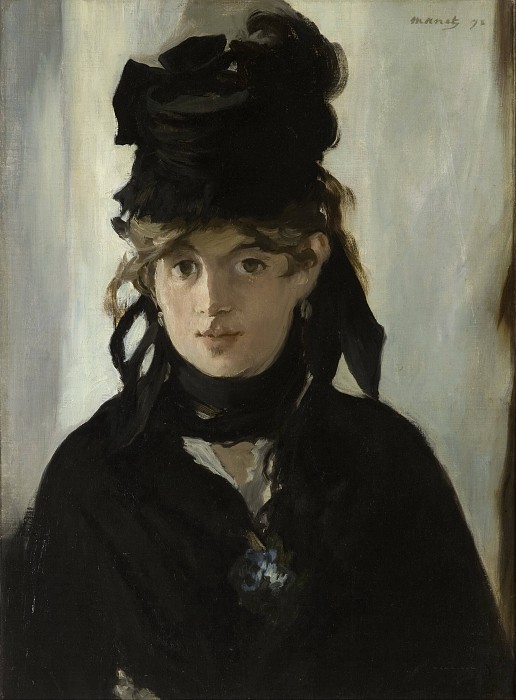 爱德华·马奈 Edouard Manet） –贝尔特·莫里索 Berthe Morisot），捧着一束紫罗兰高清下载