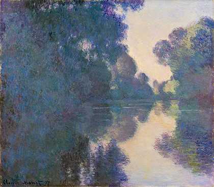 克洛德·莫奈（Claude Monet）–吉维尼附近的塞纳河上的早晨油画