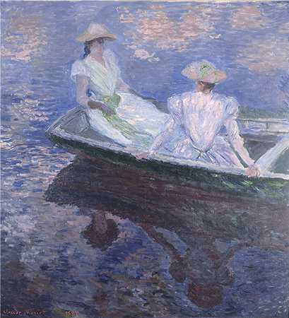 克洛德·莫奈（Claude Monet）-在船上油画