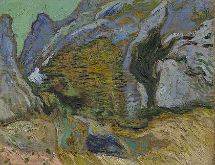 文森特·梵高（ Vincent van Gogh） -山沟有一条小溪油画