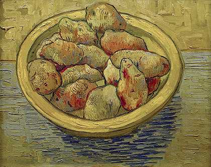 文森特·梵高（Vincent van Gogh） –静物土豆，黄色盘子油画