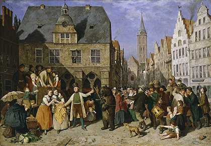 奥古斯特·杰恩贝格（August Jernberg ）（1826-1896）–跳舞熊油画