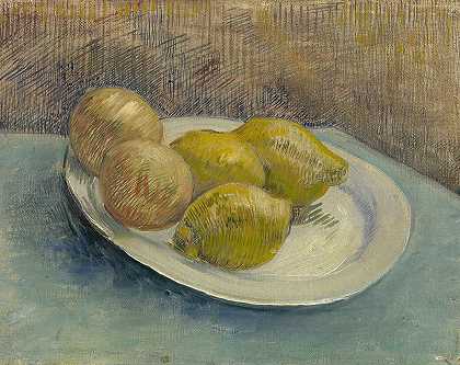 文森特·梵高（Vincent van Gogh） –静物与板上的柠檬，1887年绘画