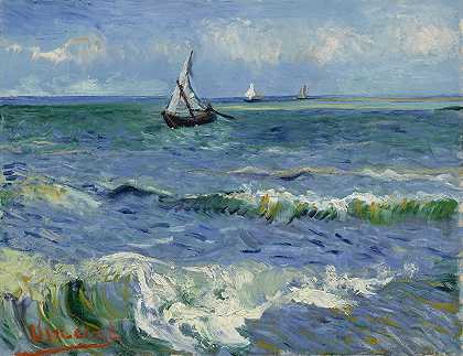 文森特·梵高（Vincent van Gogh）–1888年，海景油画