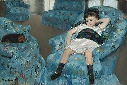 玛丽·卡萨特（Mary Cassatt）–小女孩穿着蓝色扶手椅 1878