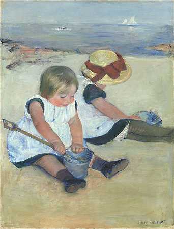 玛丽·卡萨特（Mary Cassatt）–在沙滩上玩耍的孩子