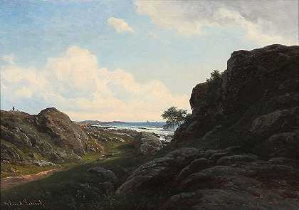 乔治·埃米尔·利伯特（Georg Emil Libert）-夏日，海边的岩石 油画