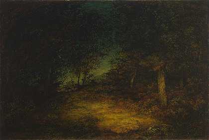 拉尔夫·布莱克洛克（Ralph Blakelock）-森林内部油画