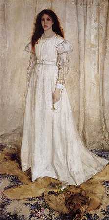 詹姆斯·麦克尼尔·惠斯勒（James McNeill Whistler）-(白色交响曲：乔安娜·希弗南的白人女孩画像)油画