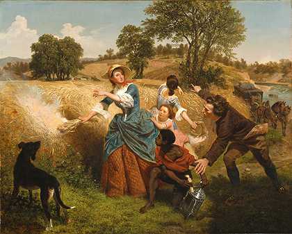 伊曼纽尔·洛伊兹（Emanuel Leutze）-舒勒夫人用英国的方式焚烧麦田油画
