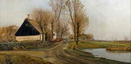 劳瑞兹·安德森·瑞恩(Laurits Andersen Ring)-巴尔德斯布伦德的乡村街道 油画