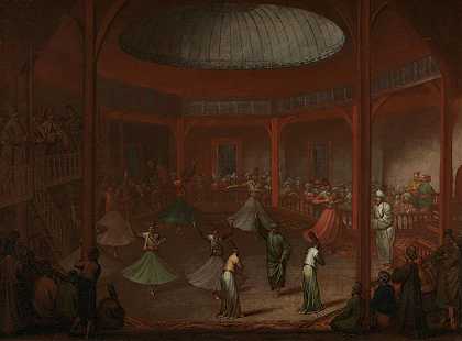 让·巴蒂斯特·范穆尔（Jean Baptiste Vanmour）-舞蹈祭坛油画