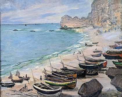 克洛德·莫奈（Claude Monet）-海滩上的船油画