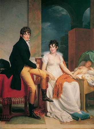 弗朗索瓦·杰拉德（François Gérard）-莫里茨·克里斯蒂安·雷什格拉夫·冯·弗里斯和妻子油画