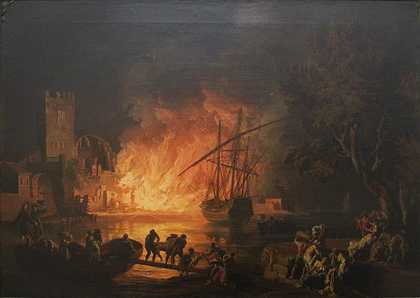 克劳德·约瑟夫·韦内特（ Claude-Joseph Vernet）-向台伯河开火油画