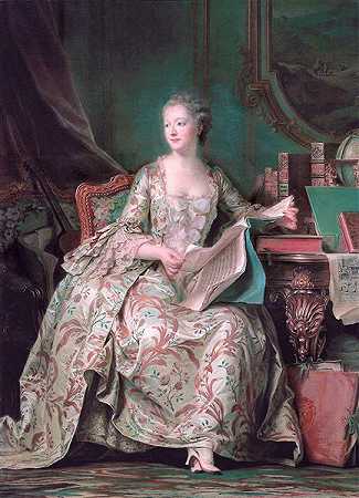 莫里斯·昆汀·德拉图尔（ Maurice Quentin de La Tour）-蓬帕杜侯爵夫人 油画